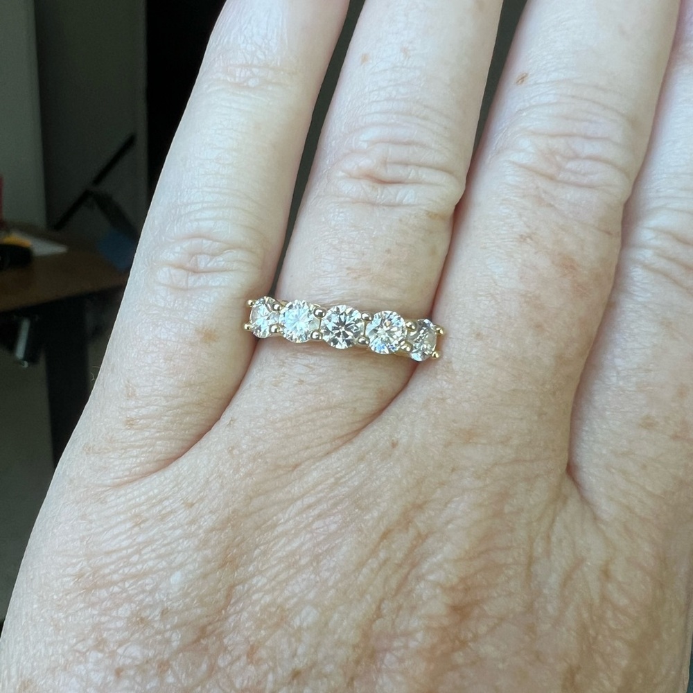 Gold Five-Stone CZ Ring